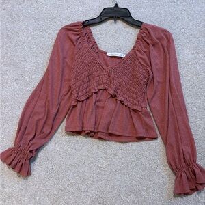 Women's Pink Ruffled Top
